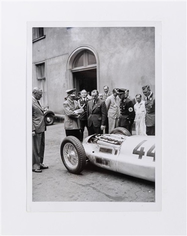 [wwii]. hoffmann, heinrich (1885–1957). a photograph album of hitler and goering inspecting the mercedes benz w154 before the grand prix. by heinrich hoffmann